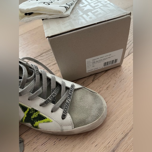 🐍SOLD🐍Golden Goose Snake Superstar with pink soles and printed GG laces 39 9 - Picture 11 of 11